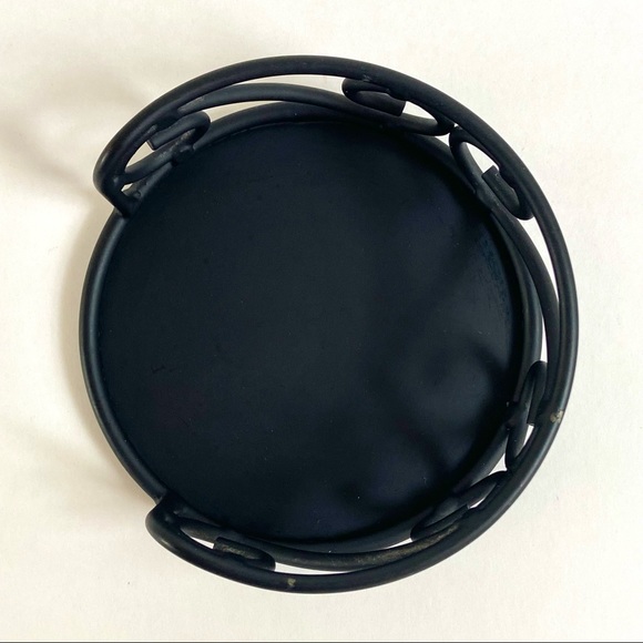 Black Iron Scroll Coaster Holder with Marble Coasters - Picture 9 of 14